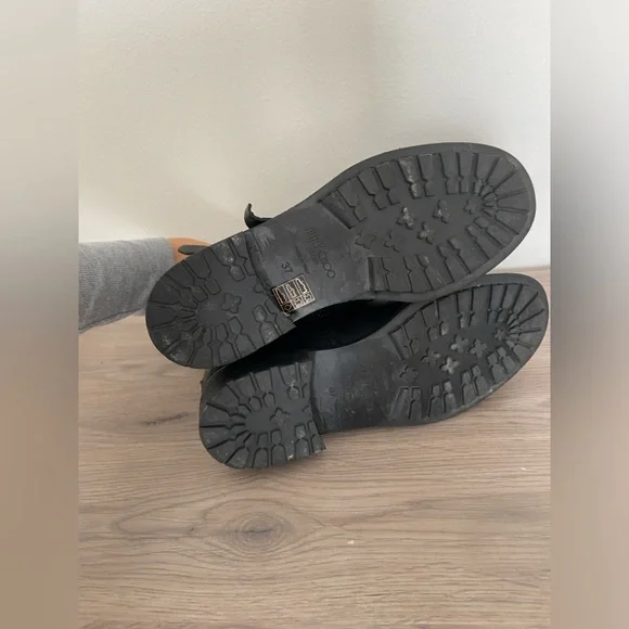 Jimmy Choo Womens 6.5 Biker Boots Black Leather Size 37 Moto Boots Soft Leather - Picture 11 of 12